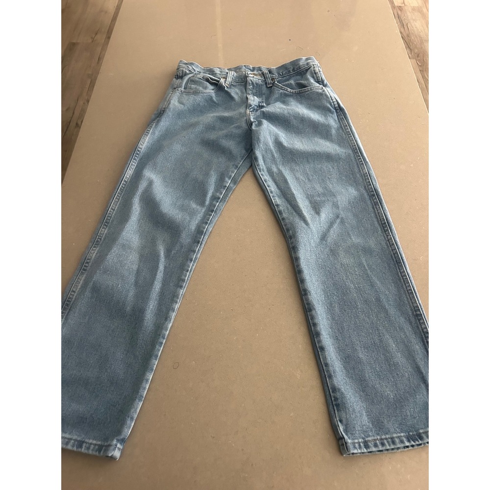 Wrangler Lues Mens Light Wash Straight Leg‎ Denim Jeans 32x30